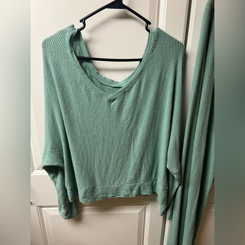 Auden Teal Ribbed Pajama Set, XL/L, Target - Picture 2 of 5